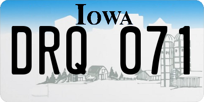 IA license plate DRQ071