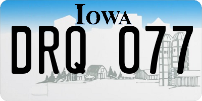 IA license plate DRQ077