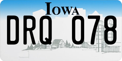 IA license plate DRQ078
