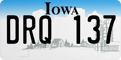 IA license plate DRQ137