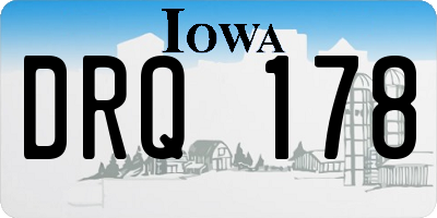 IA license plate DRQ178