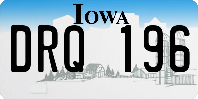 IA license plate DRQ196