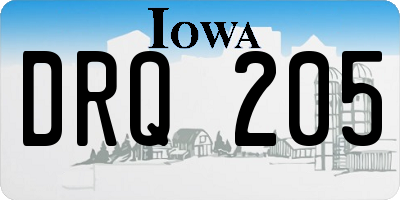 IA license plate DRQ205