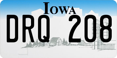 IA license plate DRQ208