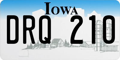 IA license plate DRQ210