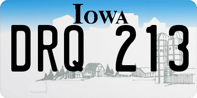 IA license plate DRQ213