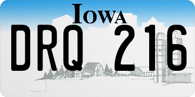 IA license plate DRQ216