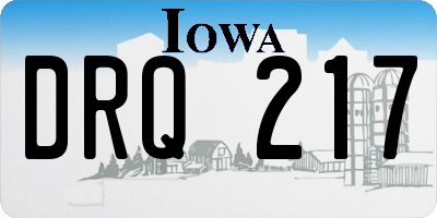IA license plate DRQ217