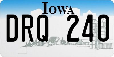 IA license plate DRQ240