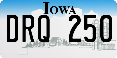 IA license plate DRQ250
