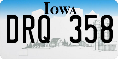 IA license plate DRQ358