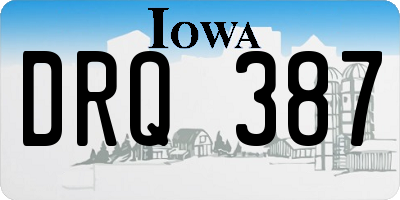 IA license plate DRQ387