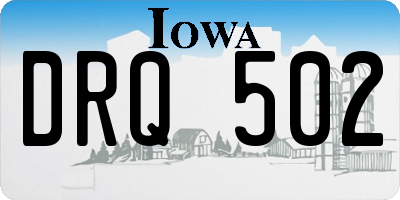 IA license plate DRQ502