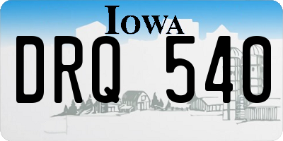 IA license plate DRQ540