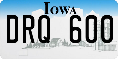 IA license plate DRQ600