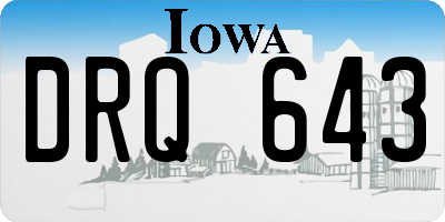 IA license plate DRQ643