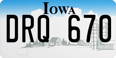 IA license plate DRQ670