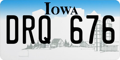 IA license plate DRQ676