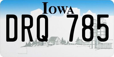 IA license plate DRQ785