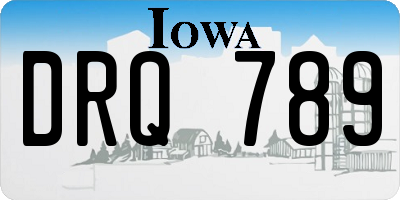 IA license plate DRQ789