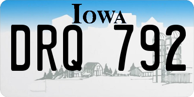 IA license plate DRQ792