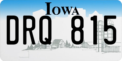 IA license plate DRQ815