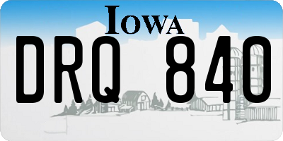 IA license plate DRQ840