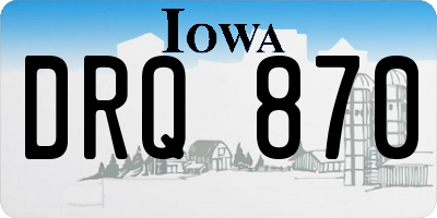 IA license plate DRQ870