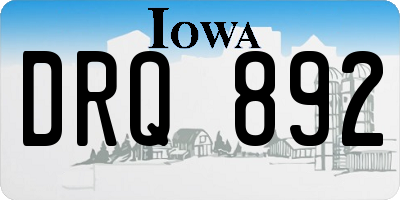 IA license plate DRQ892