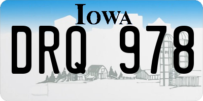 IA license plate DRQ978