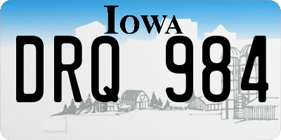 IA license plate DRQ984