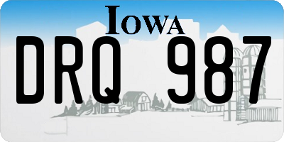 IA license plate DRQ987