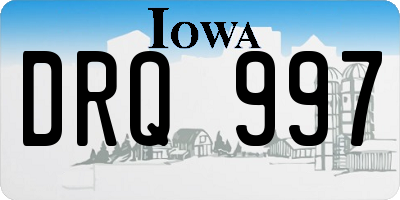 IA license plate DRQ997
