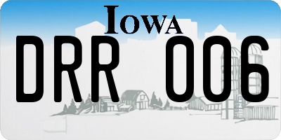 IA license plate DRR006