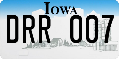 IA license plate DRR007