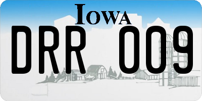 IA license plate DRR009