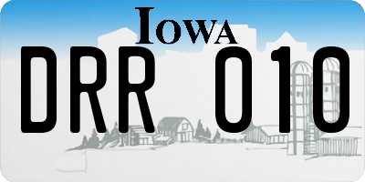 IA license plate DRR010