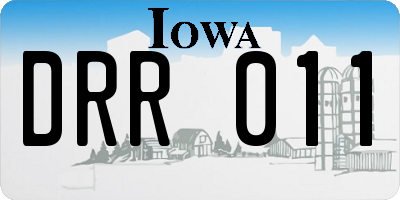IA license plate DRR011