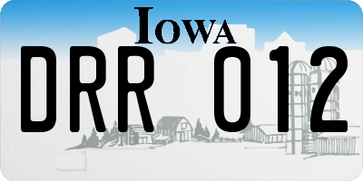 IA license plate DRR012