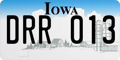 IA license plate DRR013