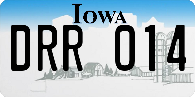 IA license plate DRR014