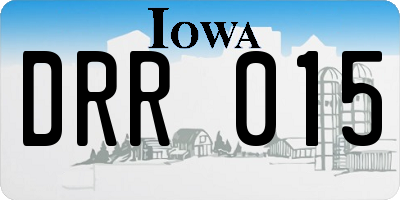 IA license plate DRR015