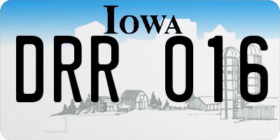 IA license plate DRR016