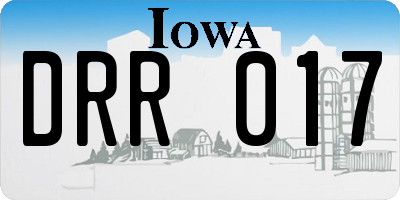 IA license plate DRR017