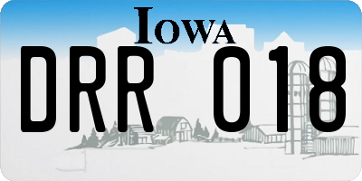 IA license plate DRR018