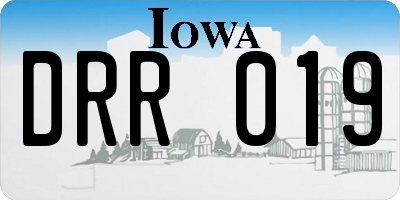 IA license plate DRR019