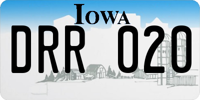 IA license plate DRR020