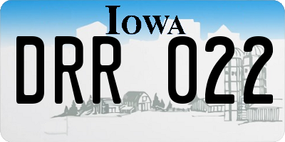 IA license plate DRR022