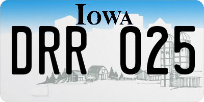 IA license plate DRR025