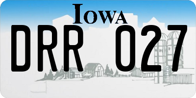 IA license plate DRR027